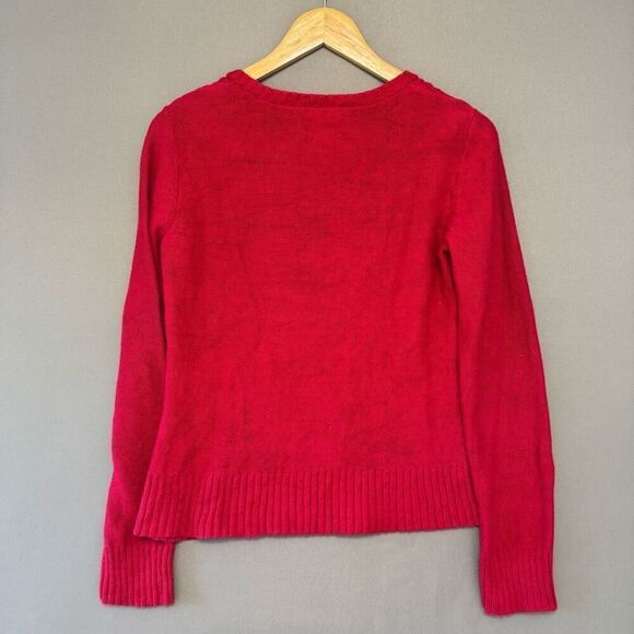 Chaps Ralph Lauren Women’s Red Cable Knit V-Neck Sweater Size Medium - Picture 6 of 8